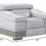 Three Piece Light Gray Italian Leather Six Person Sofa Set