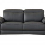 Italian Leather Dark Gray 3-Piece Seating Set for Six