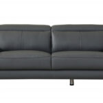 Italian Leather Dark Gray 3-Piece Seating Set for Six