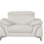 White Italian Leather 6-Person Sofa, Loveseat, and Chair Set