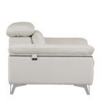 White Italian Leather 6-Person Sofa, Loveseat, and Chair Set
