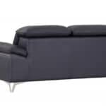 Navy Blue and Silver 71-Inch Genuine Leather Loveseat