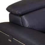 Navy Blue and Silver 71-Inch Genuine Leather Loveseat