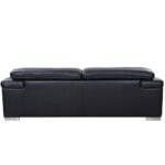 Three Piece Black Italian Leather Six Person Seating Set