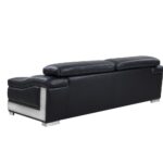 Three Piece Black Italian Leather Six Person Seating Set