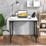 Compact Home Office Desk with Charging Station and Storage Options