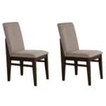 Chocolate Contemporary Dining Side Chairs Solid Pine Plywood (Set of 2)