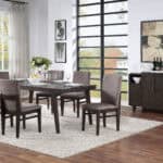 Chocolate Solid Pine Contemporary Fixed Top Dining Table