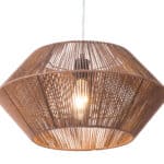 Natural Paper Rope Ceiling Lamp with Adjustable Cord - Brown