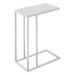 18.25" X 10.25" X 24" White Metal Glass Accent Table