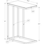 18.25" X 10.25" X 24" White Metal Glass Accent Table