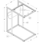 White Modern Metal and Glass TV Table