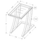 15.75 x 12 x 24 Black Metal Tempered Glass Accent Table