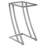 15.75 x 12 x 24 Silver Metal Glass Accent Table