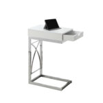 15.75 x 10.25 x 24.5 White Finish Side Table
