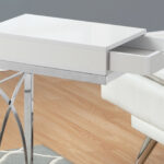 15.75 x 10.25 x 24.5 White Finish Side Table