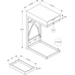 15.75 x 10.25 x 24.5 White Finish Side Table