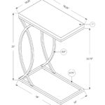 18.25" X 10.25" X 25" White MDF Metal Side Table