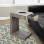 18.25" W x 12" D x 24" H Dark Taupe Accent Table