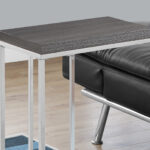 18.25" W x 10.25" D Grey Metal Accent Table