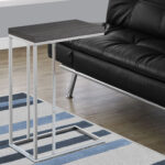 18.25" W x 10.25" D Grey Metal Accent Table