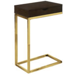 10.25" x 15.75" x 24.5" Cappuccino Finish Accent Table