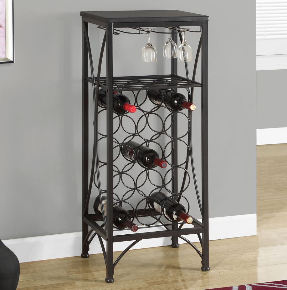 41-Inch Black Stainless Steel Contemporary Wine Rack 2 41-Inch Black Stainless Steel Contemporary Wine Rack - Image 2