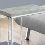 18.25" x 10.25" x 25.25" Grey Metal Side Table