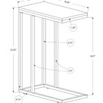 18.25" x 10.25" x 25.25" Grey Metal Side Table