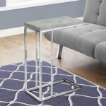 18.25" x 10.25" x 25.25" Grey Metal Side Table