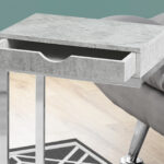 10.25" X 15.75" X 24.5" Grey Finish Metal Accent Table