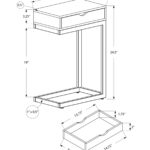 10.25" X 15.75" X 24.5" Grey Finish Metal Accent Table