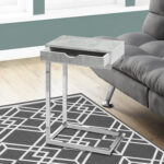 10.25" X 15.75" X 24.5" Grey Finish Metal Accent Table