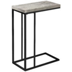 18.25" Greyblack Particle Board Metal Accent Side Table