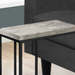 18.25" Greyblack Particle Board Metal Accent Side Table