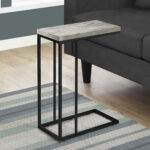 18.25" Greyblack Particle Board Metal Accent Side Table