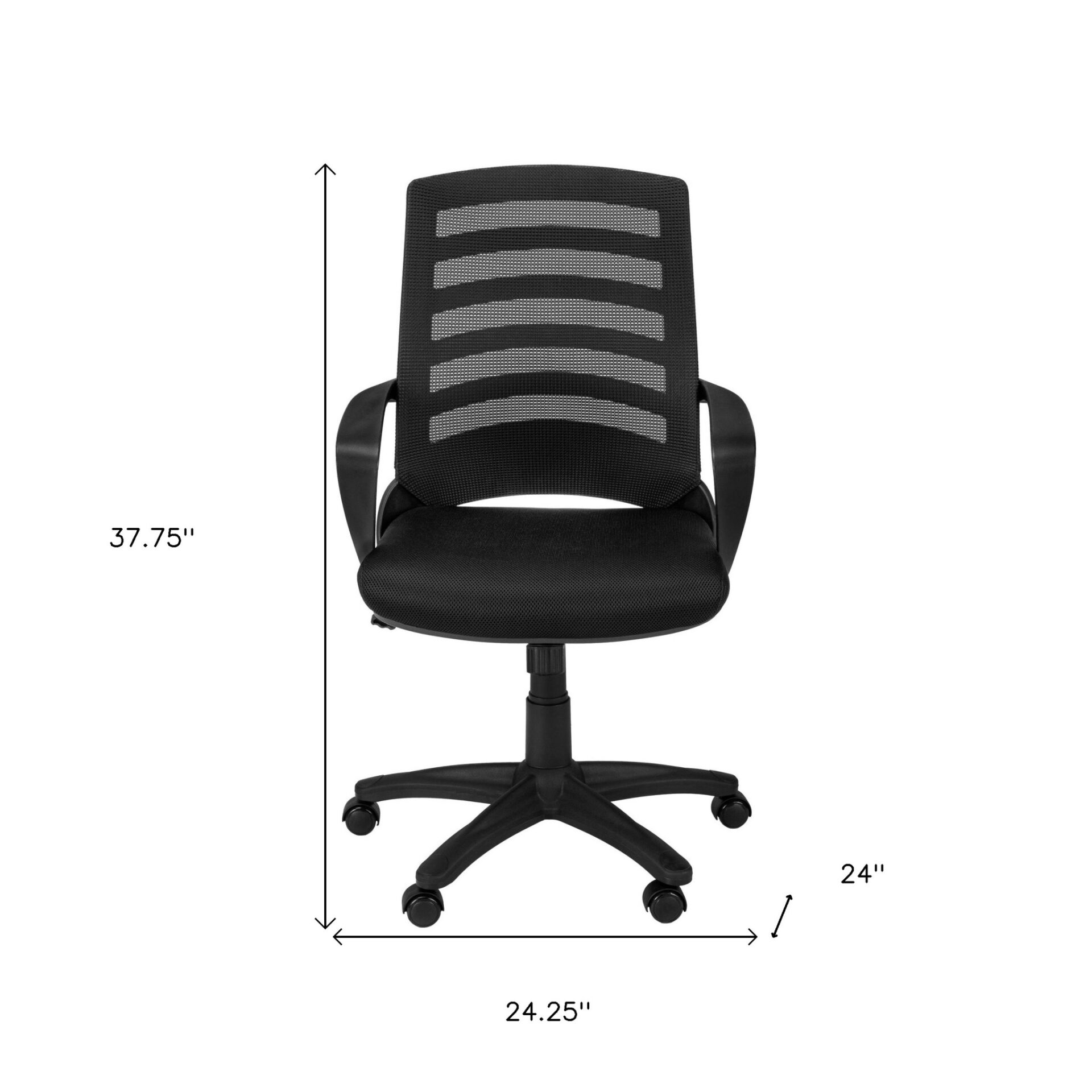 37.75 Inch Black Swivel Adjustable Mesh Back Office Chair 5 37.75 Inch Black Swivel Adjustable Mesh Back Office Chair - Image 5