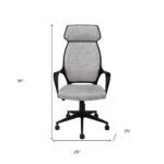 96" Black Adjustable Swivel Office Chair with Fabric Back 8 96" Black Adjustable Swivel Office Chair with Fabric Back