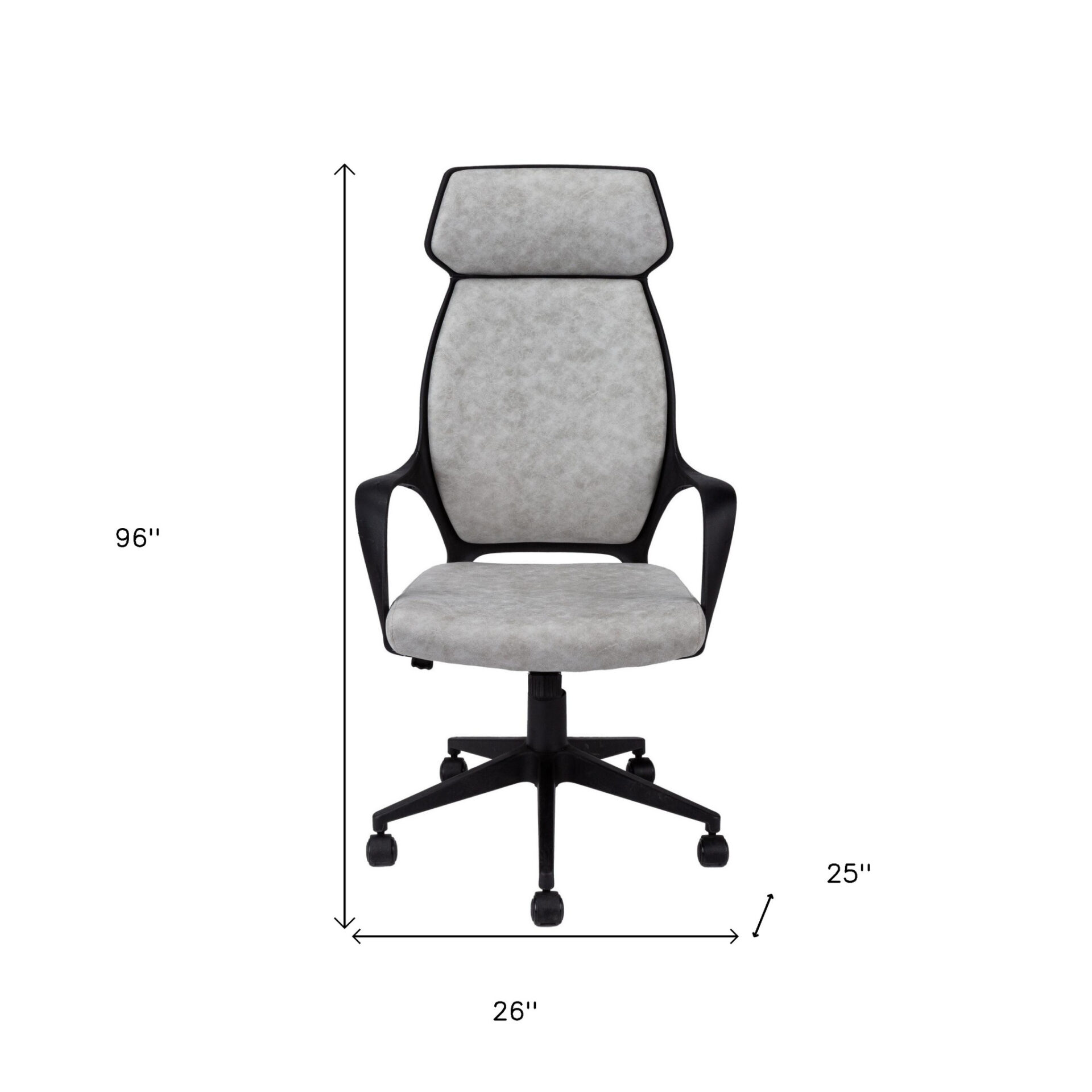 96" Black Adjustable Swivel Office Chair with Fabric Back 4 96" Black Adjustable Swivel Office Chair with Fabric Back - Image 4