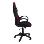 Black Tufted Adjustable Swivel Gaming Chair with Fabric Back