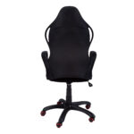 Black Tufted Adjustable Swivel Gaming Chair with Fabric Back