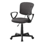 33 Inch Adjustable Mesh Back Swivel Office Chair Black Frame