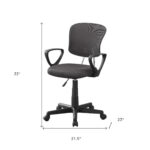 33 Inch Adjustable Mesh Back Swivel Office Chair Black Frame