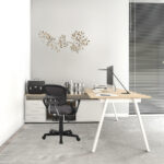 33 Inch Adjustable Mesh Back Swivel Office Chair Black Frame