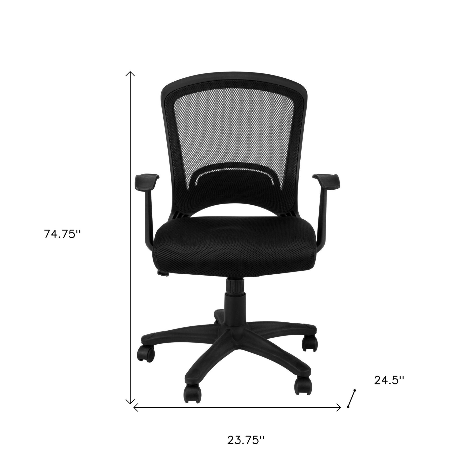 High-Back Adjustable Black Mesh Back Swivel Task Chair with Plastic Frame 5 High-Back Adjustable Black Mesh Back Swivel Task Chair with Plastic Frame - Image 5