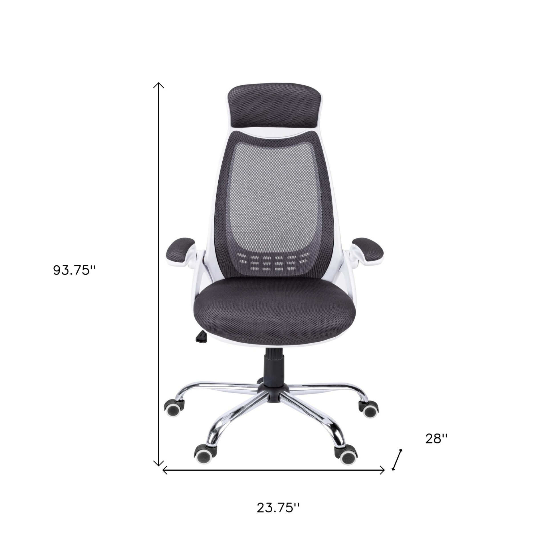 28 Inch Adjustable Mesh Back Swivel Office Chair Black 4 28 Inch Adjustable Mesh Back Swivel Office Chair Black - Image 4