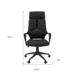 95.5” H Black Tufted Swivel Adjustable Executive Office Chair 8 95.5” H Black Tufted Swivel Adjustable Executive Office Chair