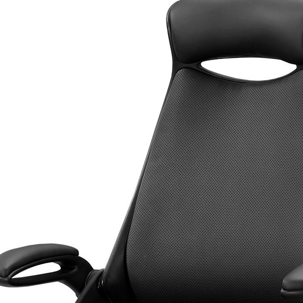 28 Inch Black Adjustable Swivel Rolling Fabric Office Chair 4 28 Inch Black Adjustable Swivel Rolling Fabric Office Chair - Image 4