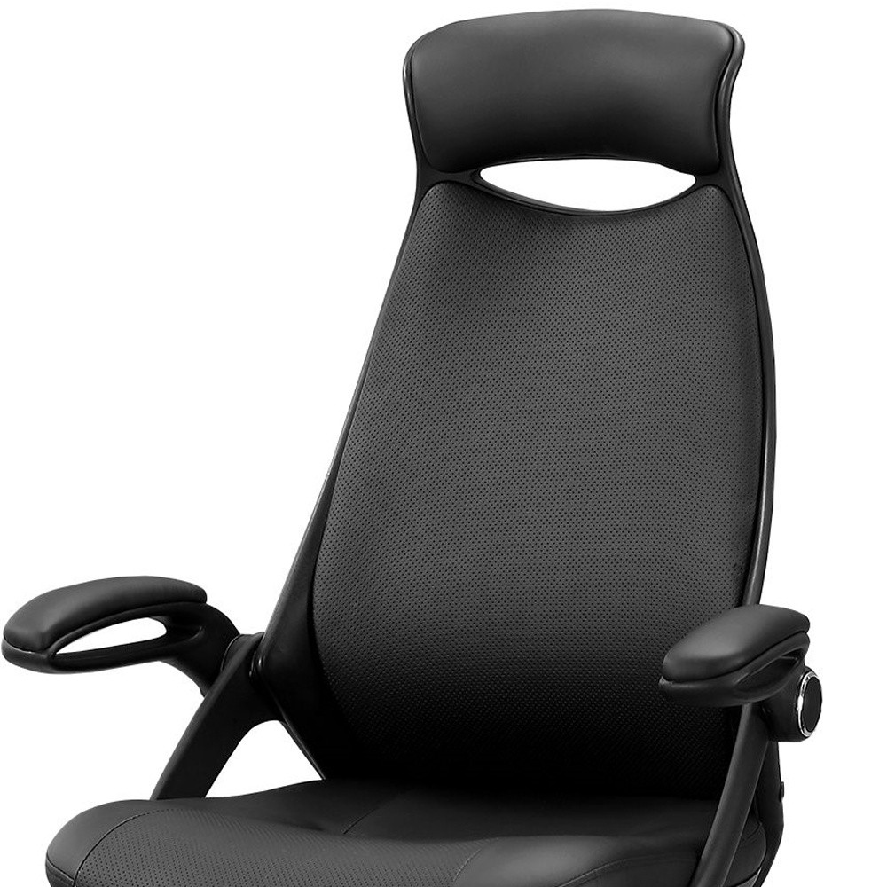 28 Inch Black Adjustable Swivel Rolling Fabric Office Chair 5 28 Inch Black Adjustable Swivel Rolling Fabric Office Chair - Image 5