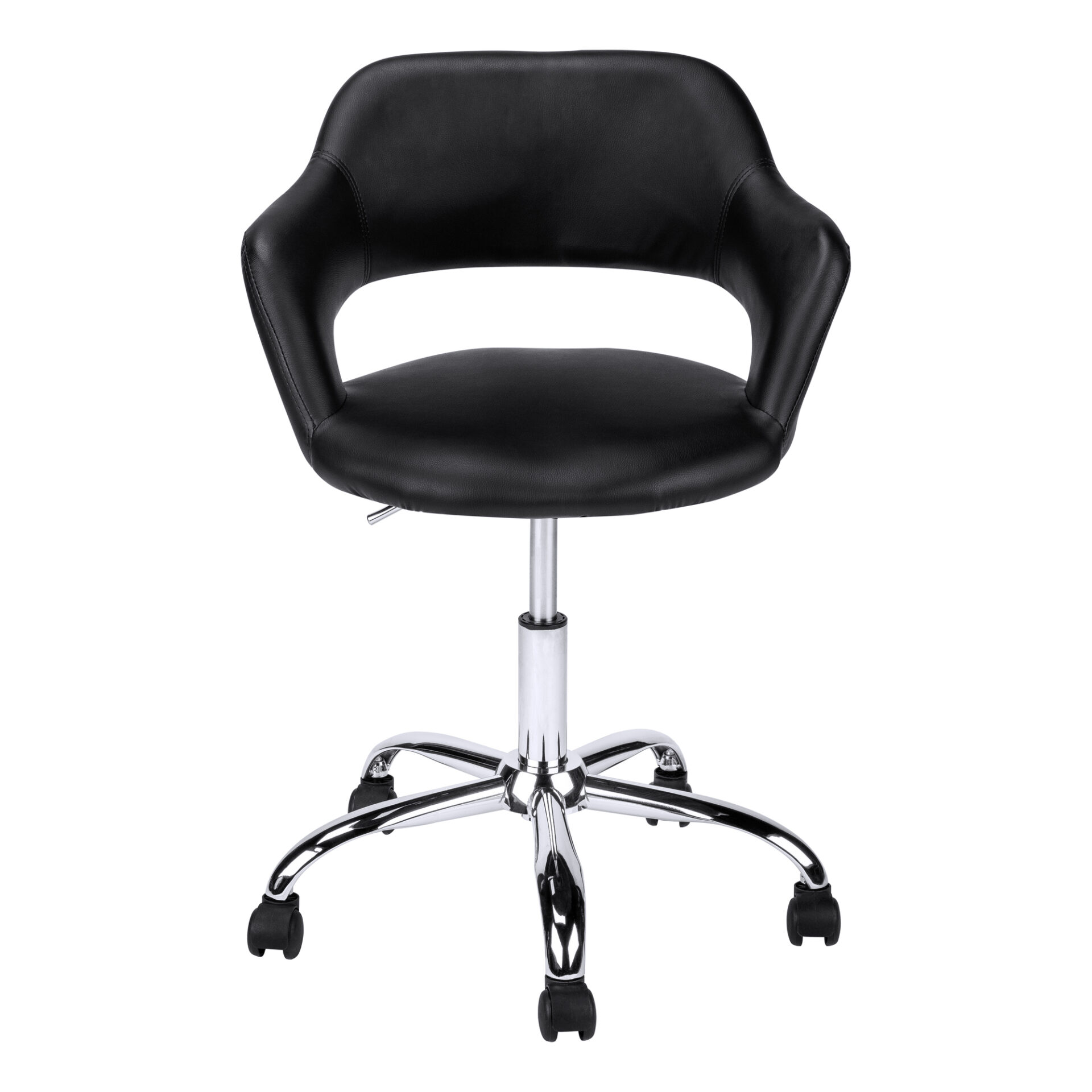 29-Inch Black Faux Leather Swivel Adjustable Task Chair 1 29-Inch Black Faux Leather Swivel Adjustable Task Chair